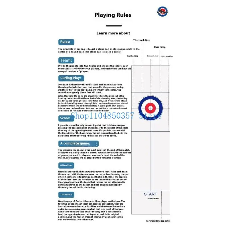 

5asd Tabletop Board Game Portable Curling Ball Game for Kid Adult Family School