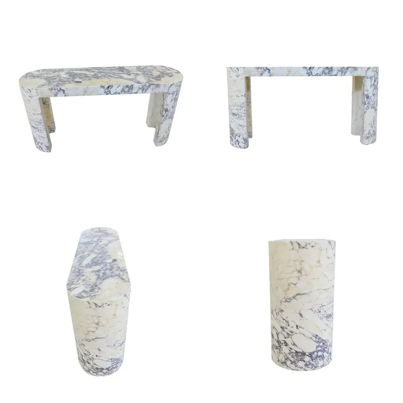 for Caracatta Viola Natural Stone Modern Marble Entrance Table