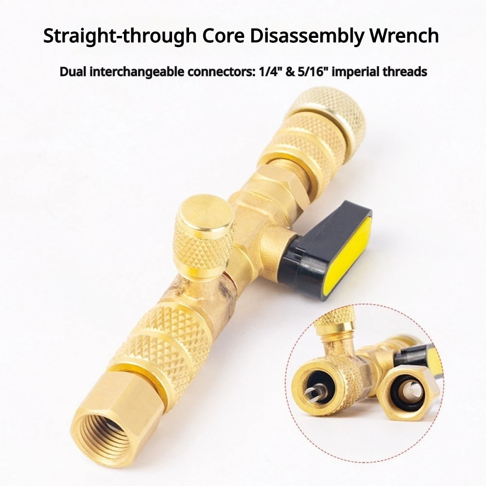 No Refrigerant Release Valve Core Remover Wrench 1/4