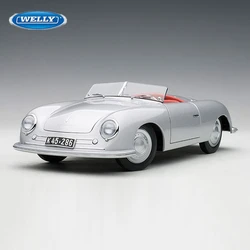 WELLY 1:24 Porsche 356 No. 1 Roadster Alloy Racing Car Model Diecast Metal Classic Sports Car Vehicle Model Simulation Kids Gift