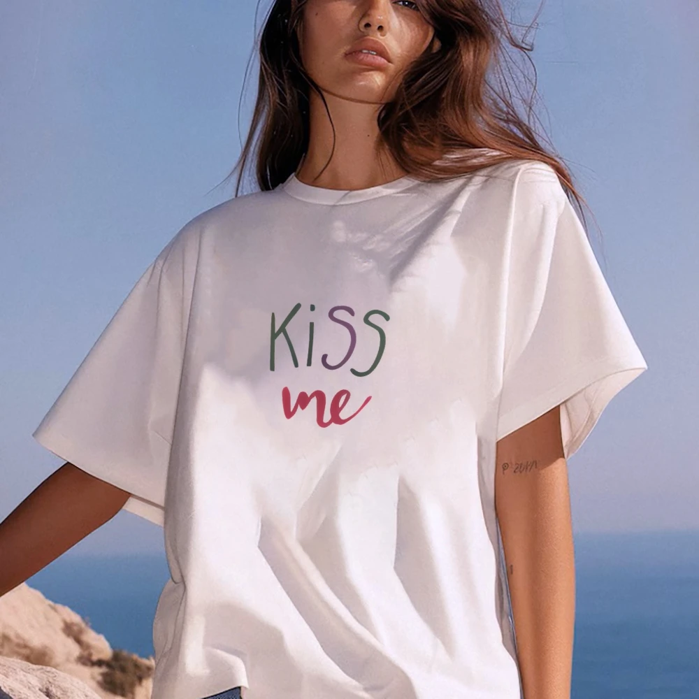 للجنسين الخليج أمريكا الجرافيك تي شيرت خمر المتضخم الشارع الشهير مطابقة طقم قبعات Y2k الملابس زوجين عطلة الشاطئ