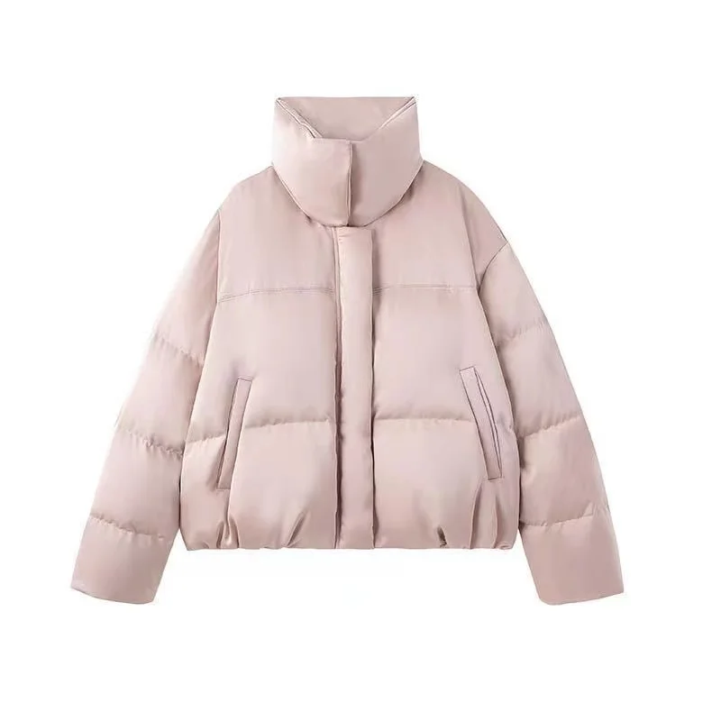 2025 Autumn Winter Sweet Pink Jacket Women Casual Zipper Pockets Faux Fur Solid Coat Female Fashion Chic Lady Outwears New