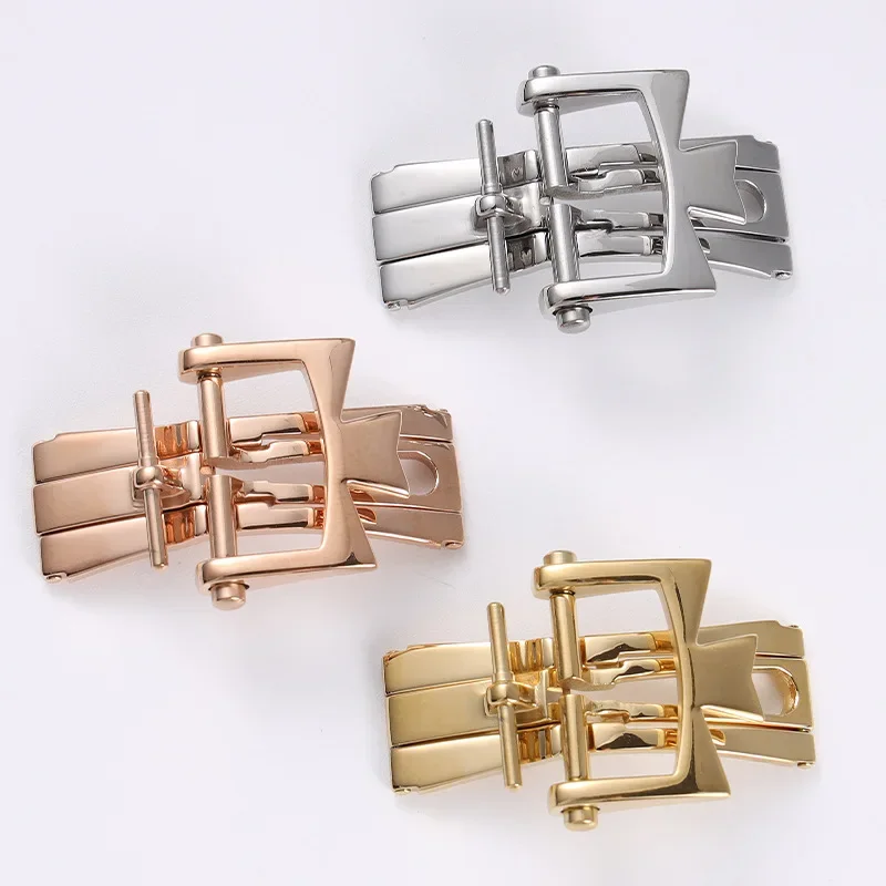 

316L Fine Steel Watch Buckle For Constantin Watch Strap Screw 18mm Double-Press Butterfly Buckle Folding Buckle