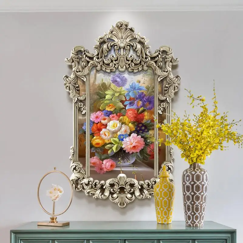 Entrance decoration paintings, flower oil paintings, rose , European style , French murals, corridor restauran