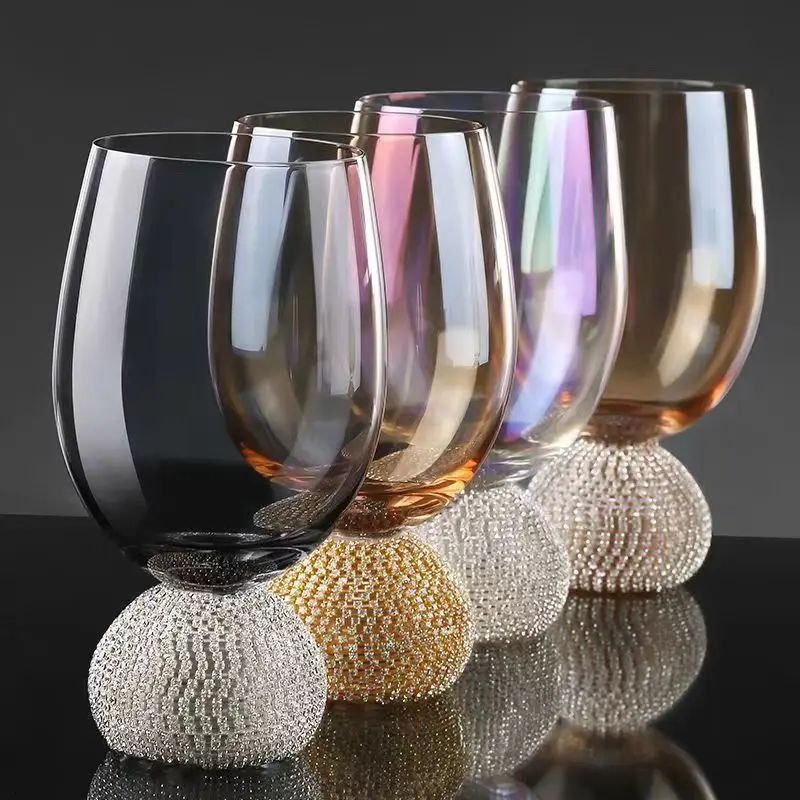 

Whiskey Wine Glass Rainbow Glass Handmade Ripple Milk Juice Mug Ice Beer Cup Vertical Striped Water Cocktail Cup Glassware