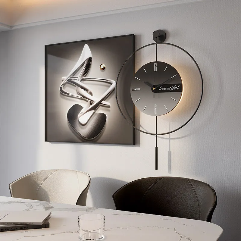 Modern Art Digital Wall Clock Living Room Creativity Corridor Wall Decor Mute LED Wall Clock Watch Mural For Room Decorations