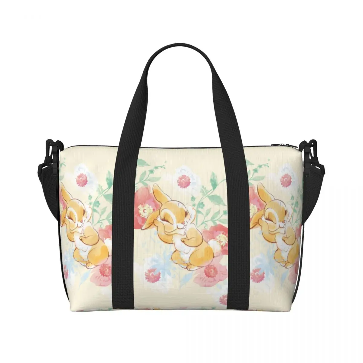 

Сумка-тоут Custom Miss Bunny для женщин, большая вместительная сумка с изображением Бэмби, для спортзала, пляжа и путешествий