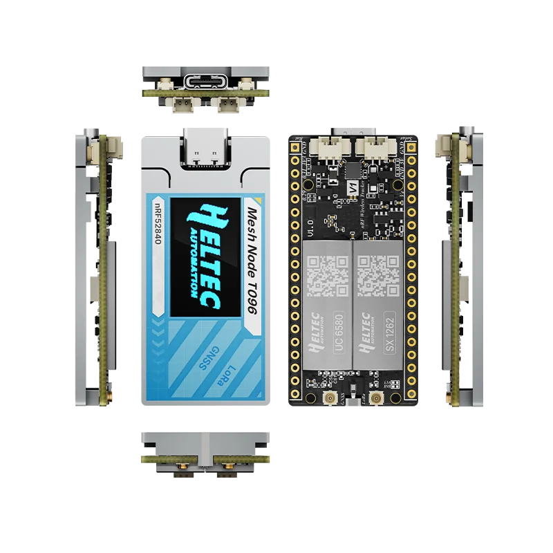 Heltec Mesh Node T096 nRF52840 GPS Meshtastic LoRa Node 28±1dBm Bluetooth 863 928MHz Compatible With MeshCore and LoRaWAN