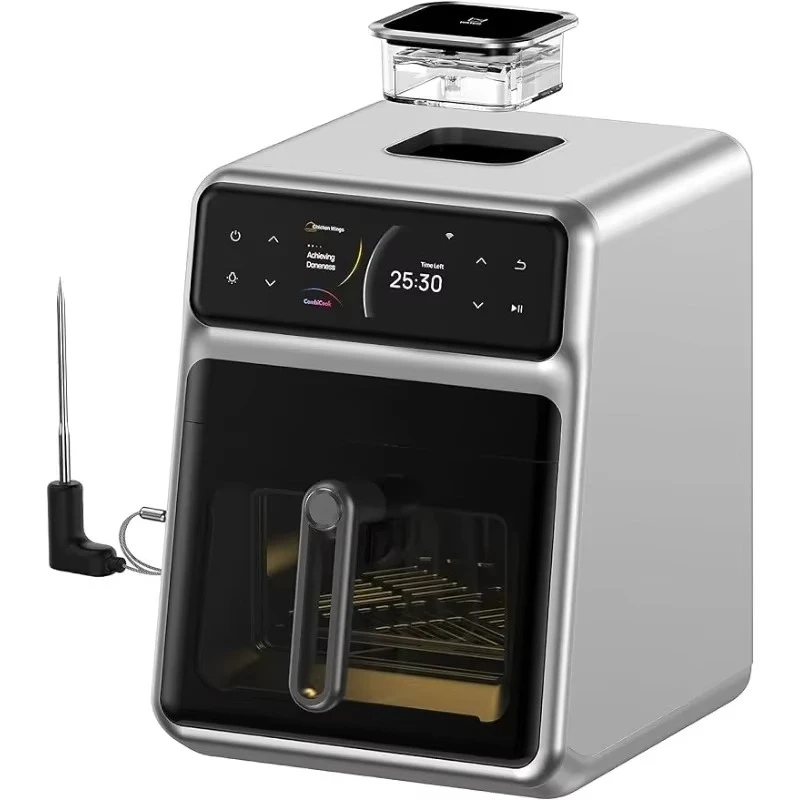 Beliebt.ChefMaker Combi Fryer, Kochen Sie wie ein Profi mit nur der Presse eines Knopfes, Smart Air Fryer Cooker mit Kochsonde