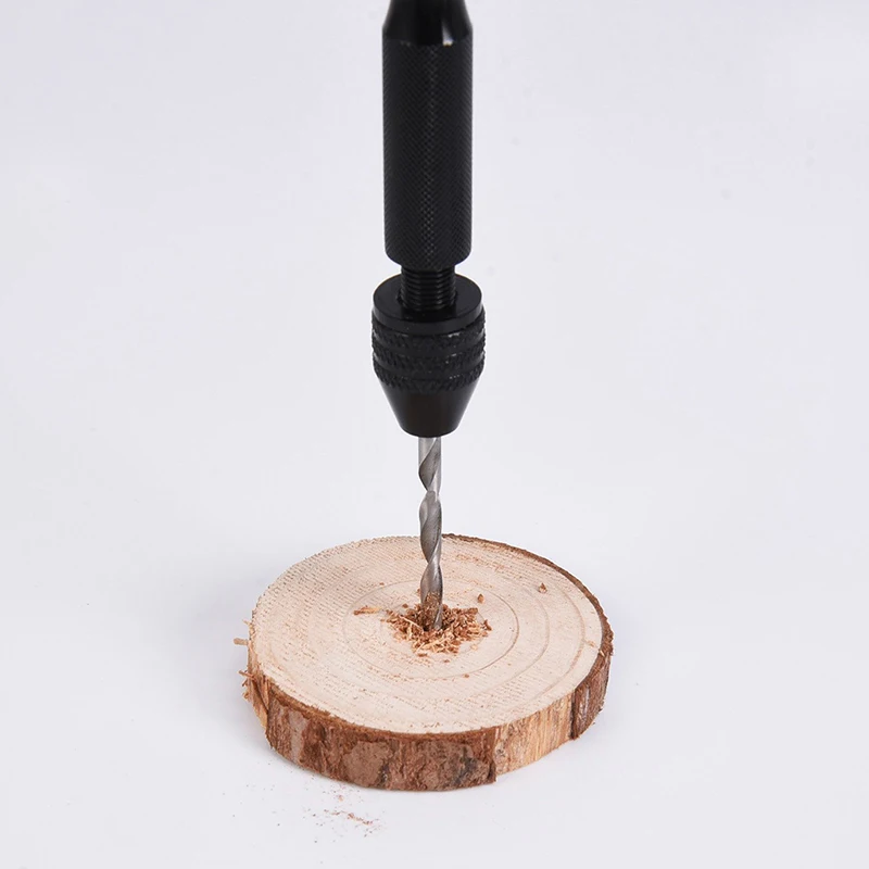 Mini Set di attrezzi con manico nero 10 pezzi punte elicoidali per la lavorazione del legno foratura fai da te intaglio strumenti rotanti per fori in legno