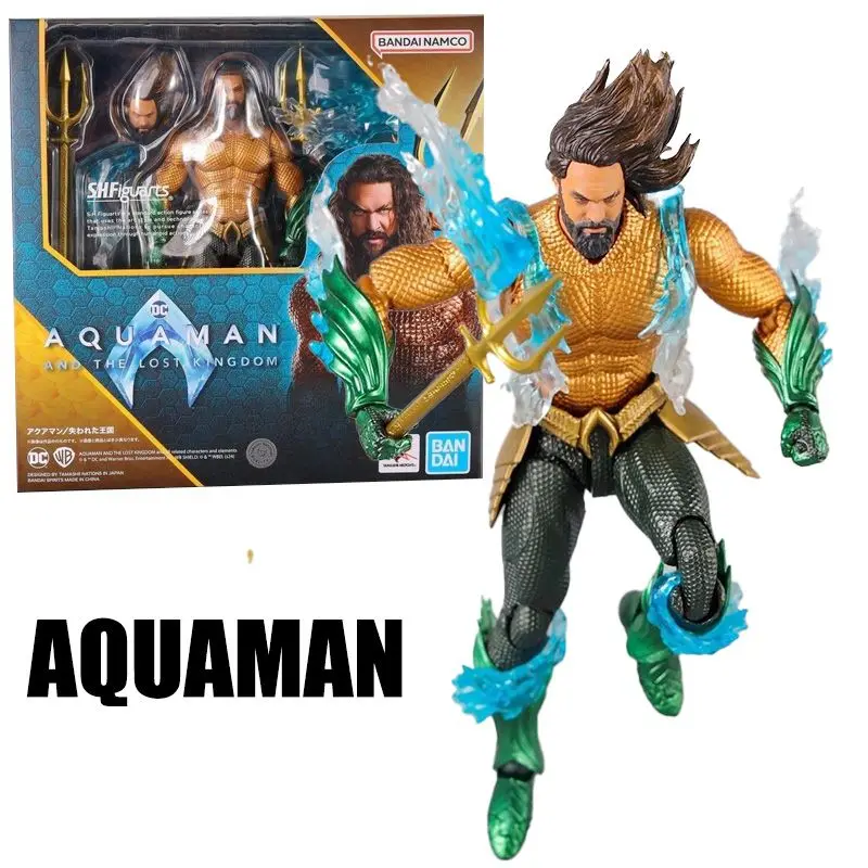 Bandai SHF Aquaman Action Figure Aquaman and the Lost Kingdom Anime Model Figurine Arthur Curry Figure Orin DC Supermam Doll Toy