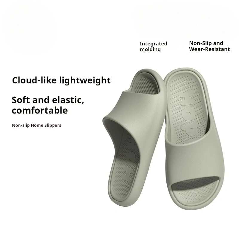 Women Integrated Molding EVA Slide Slippers Soft Elastic Non Slip Wear Resistant Indoor Bathroom Casual Sandals
