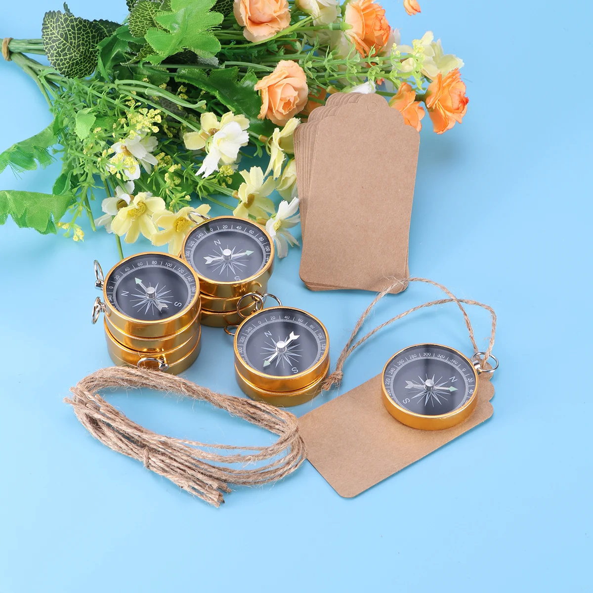 10Pcs Metal Compass Pendant Mini Pocket Navigation Tool for Party Favors Wedding Decoration Gift Set Compass Pendant