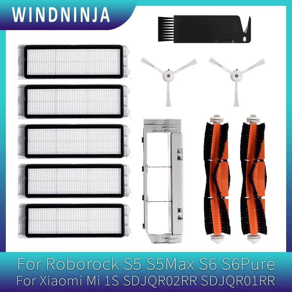 For Roborock S5 S5Max S6 S6Pure For Xiaomi Mi 1S SDJQR02RR SDJQR01RRVacuum Cleaner Main Side Brush Cover Filter Cleaning Parts