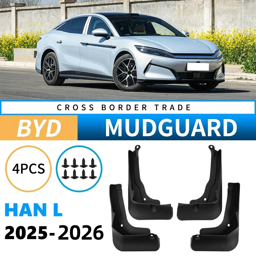 

4PCS Front Rear Wheel Mudguards For BYD Han L 2025-2026 Sedan Touring Splash Guards Fender Mud Flaps Car Accessories