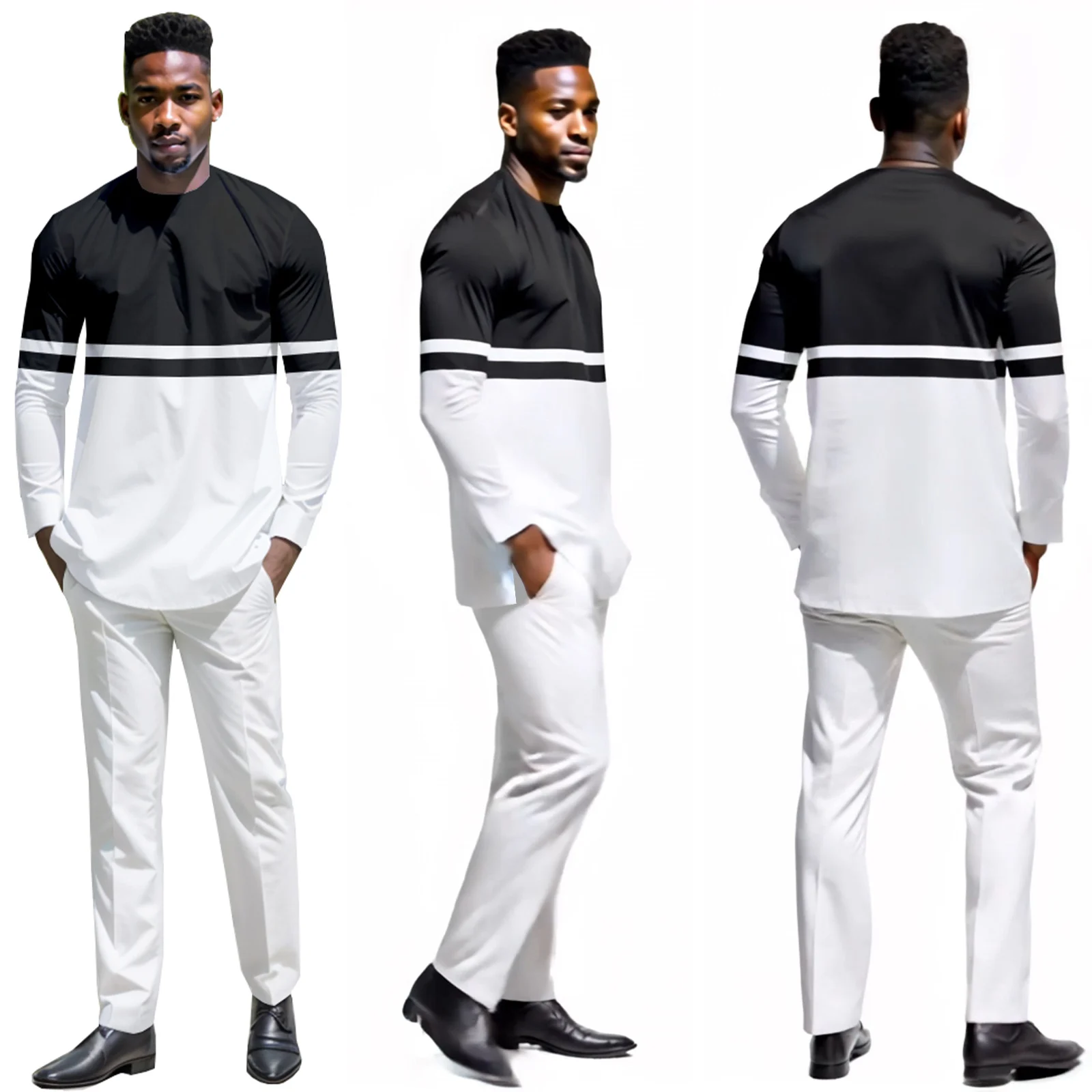 

DBQ plus Size African Men's Dashiki Clothing Set Traditional Outfits Shirt And Pants Two Piece Suit 41061