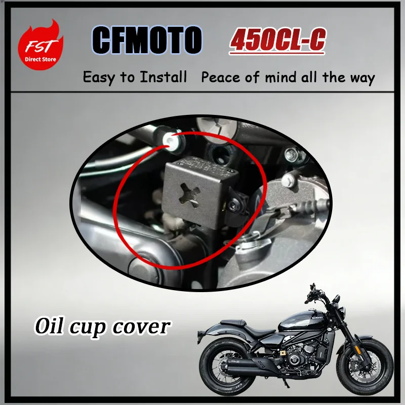 

For CFMOTO 450CLC Heavy Duty Brass Oil Cup Protector Shield Decorative Guard Easy Bolt-On Installation Parts for Motorcycle
