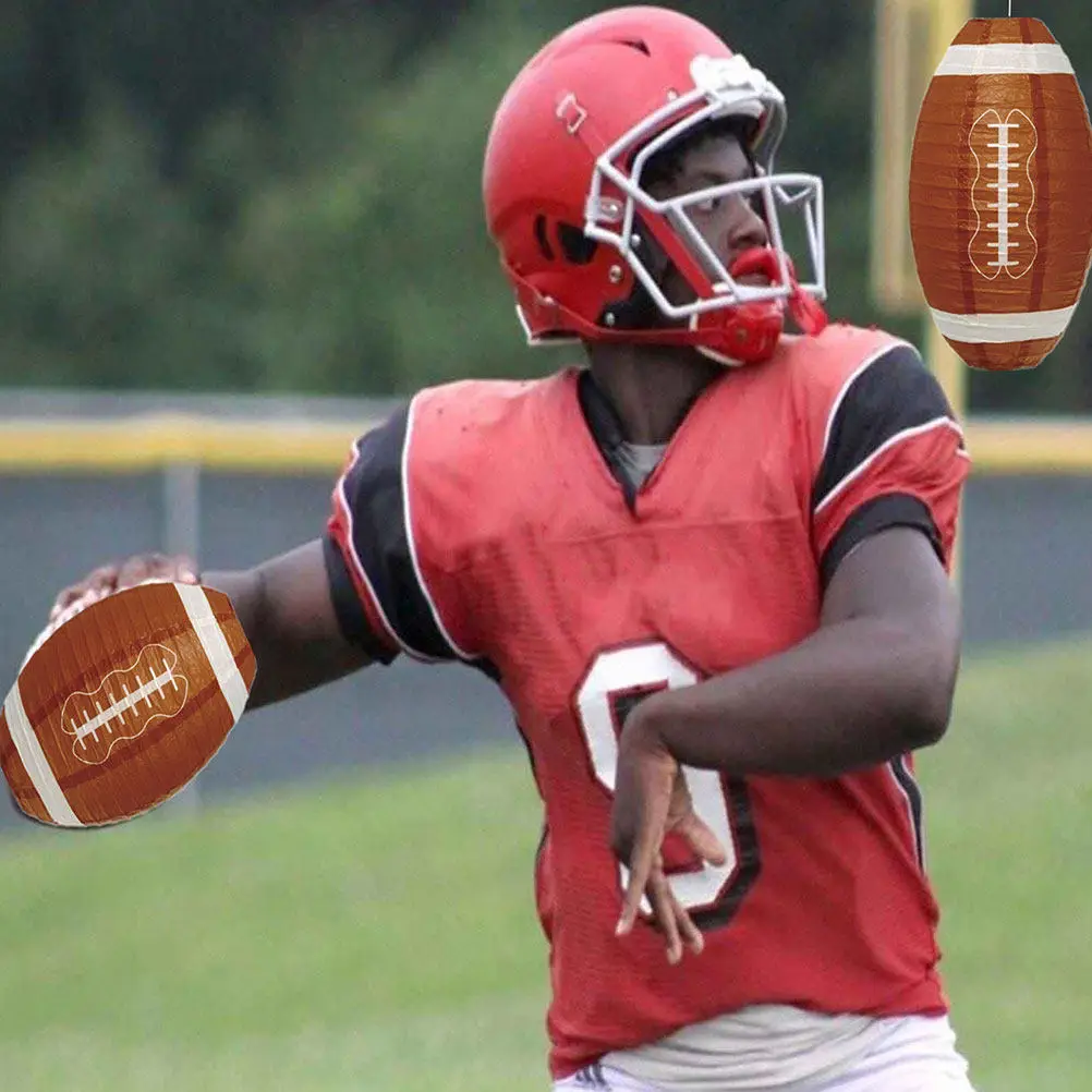 

3Pcs Rugby Hanging Paper Lanterns Party Festival Sports Theme Lanterns Ceiling Hanging Decoration for Rugby Lantern Decor