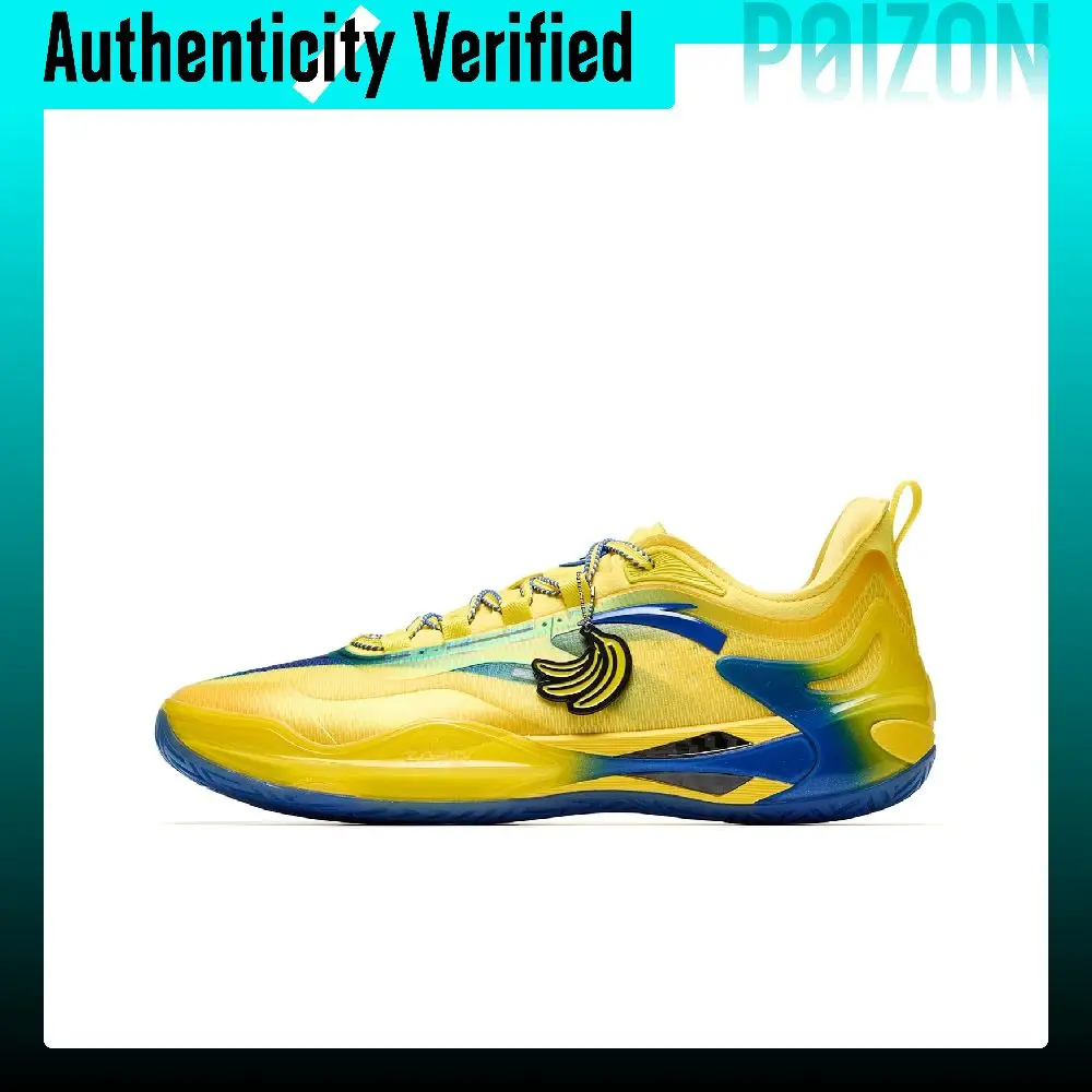 ANTA Zap 4 Basketball Shoes Men's Low-top Iridescent Yellow/Rio Blue-7 912631110-7