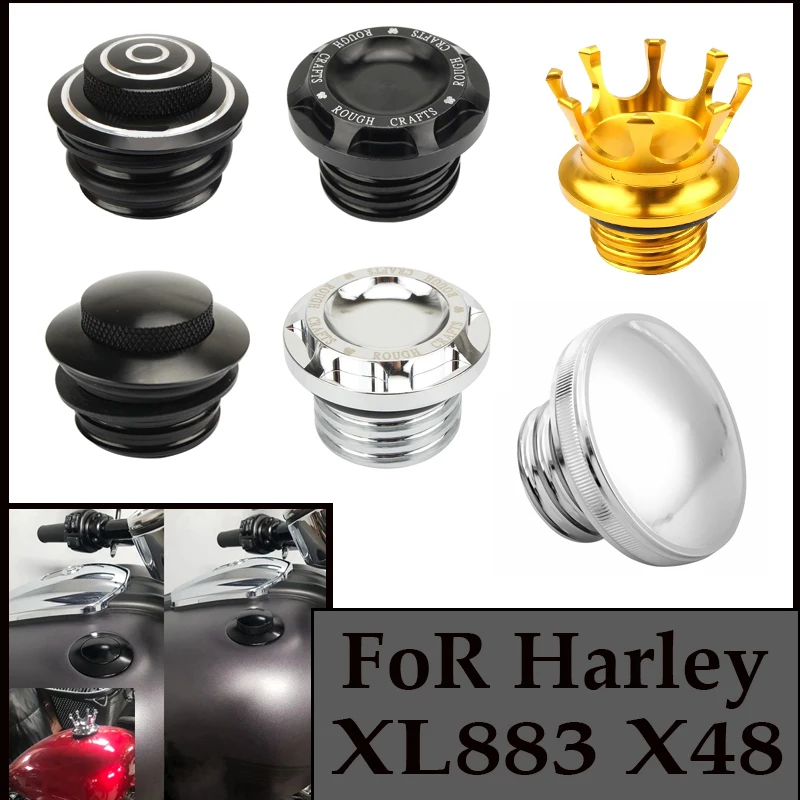 For Harley Sportster XL883 1200 Dyna Softail Touring Road King FLHX FLH Motorcycle Gas Oil Fuel Tank Cap Cover Aluminum Alloy