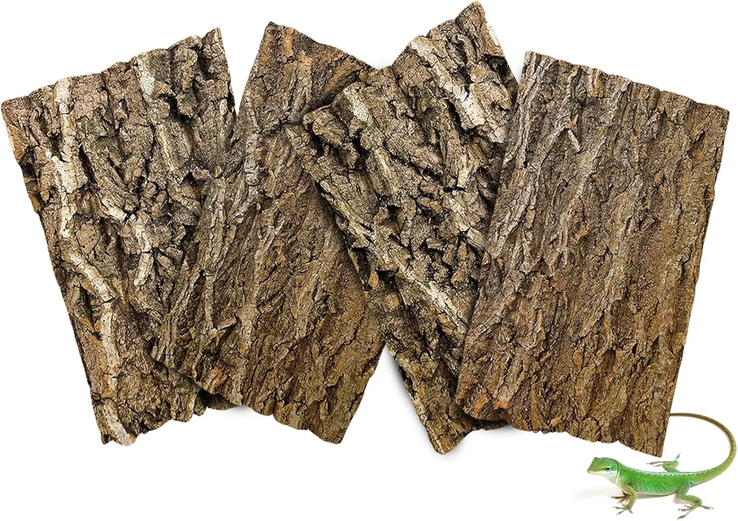 

4pcs Reptile Cork Bark Terrarium Background Bearded Dragon Tank Decor for Lizard Bearded Frog Leopard Gecko Tortoise Snake