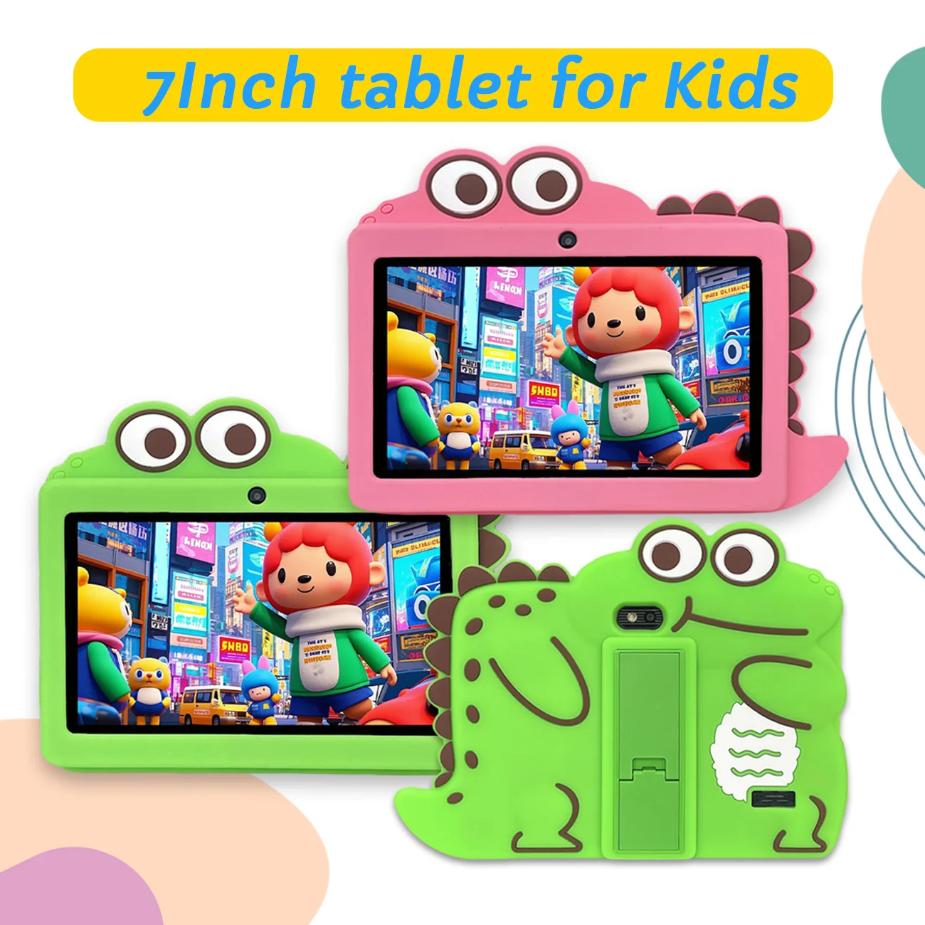 New 7 Inch Kid Tablet Android ,Children's toys, WiFi,Kids Learning Education,Quad Core,Kids-Proof protective case