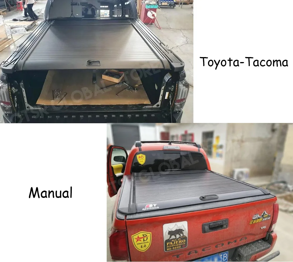 Tonneau cover for Toyota Tacoma Tundra Fortuner retractable pickup truck tonneau cover Waterproof Rain-shed Pickup Rear