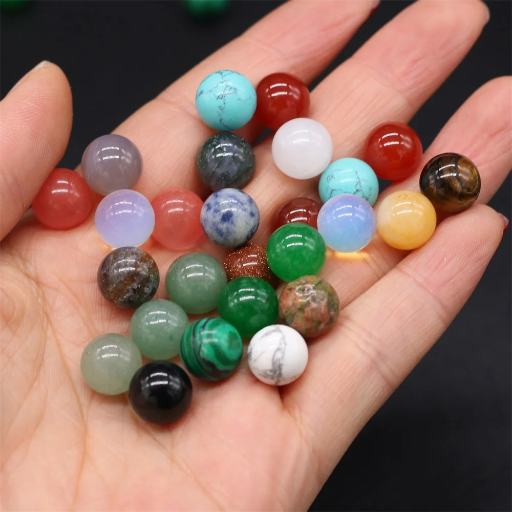 10PCS Natural Stone Opal Agate Rose Quartz Jade Non-porous Beads 8mm For Jewelry MakingDIY Necklace Accessories Charm Gift Decor