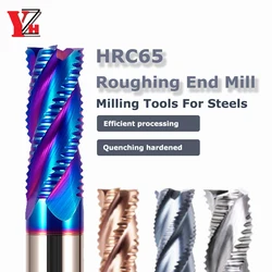 HRC65 Carbide Roughing End Mill 4 Flute CNC Milling Cutter Bit For Metal Rough Machine 4 5 6mm 8mm 10mm 12mm 14mm 16mm 18mm 20mm