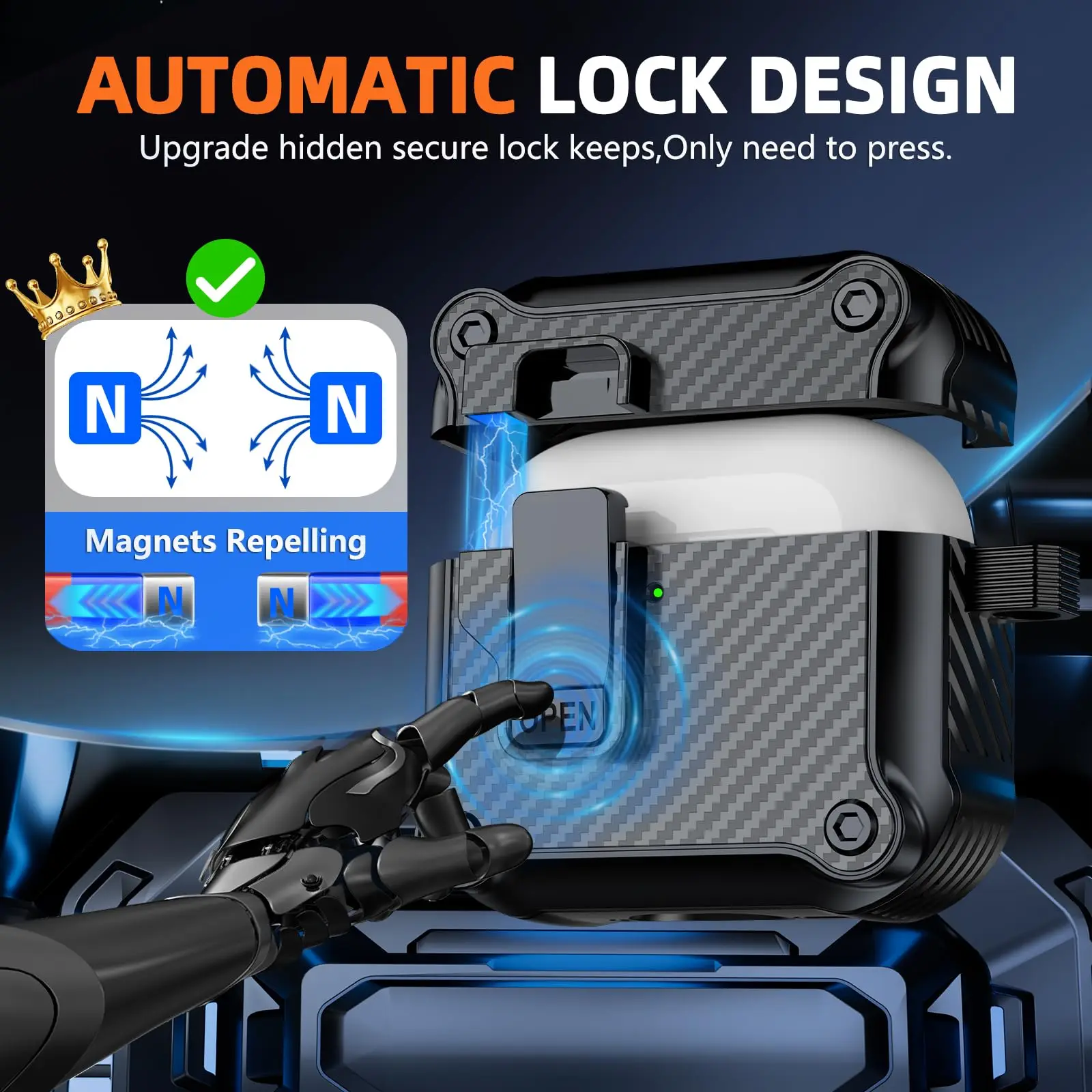 Protector para Airpods 4 2024, funda para auriculares inalámbricos con Bluetooth, interruptor a presión automático, carcasa de bloqueo seguro para nueva funda Airpods 4 ANC