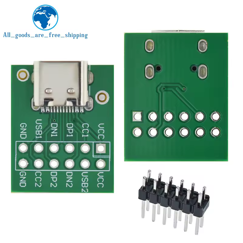 TZT 1/3/5 個 USB TYPE-C から DIP PCB コネクタピンボードテストボードはんだメスディップピンヘッダアダプタ