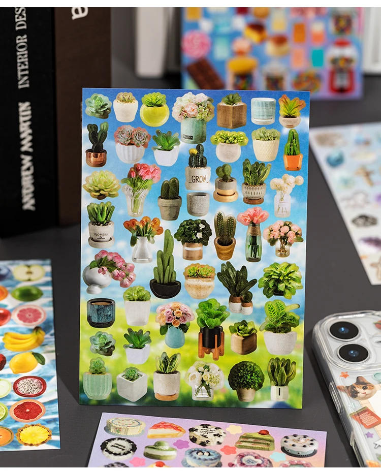 30 Blatt Aufkleber im amerikanischen Stil mit Neonmuster für kleine Gegenstände, zum Stanzen, für DIY-Tagebücher und Scrapbooks – Detail 16