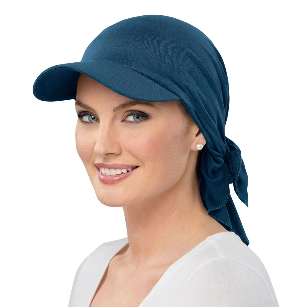 Damenmode Einfarbiger Turban-Hut Outdoor-Sonnenhut mit Krempe Gebogener Hut Baseballkappe Sonnenhüte Kopftuch Schal Femme – Detail 10