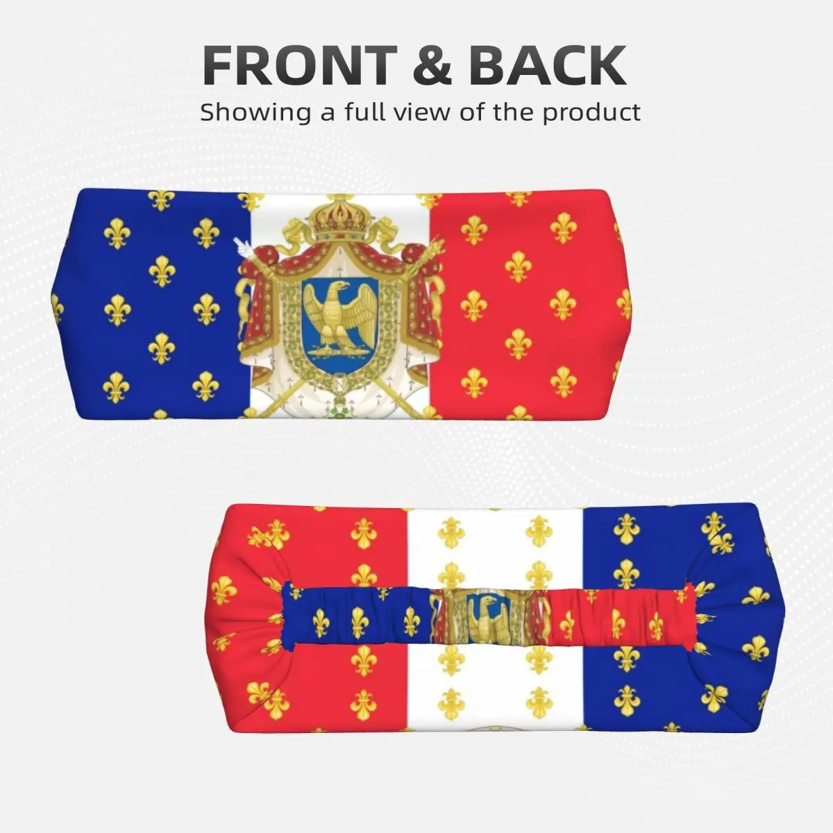 Custom Royal Standard Napoleon France Flag Training Sweatbands Non Slip Quick Drying French Empire Coat Of Arms Headband Cycling