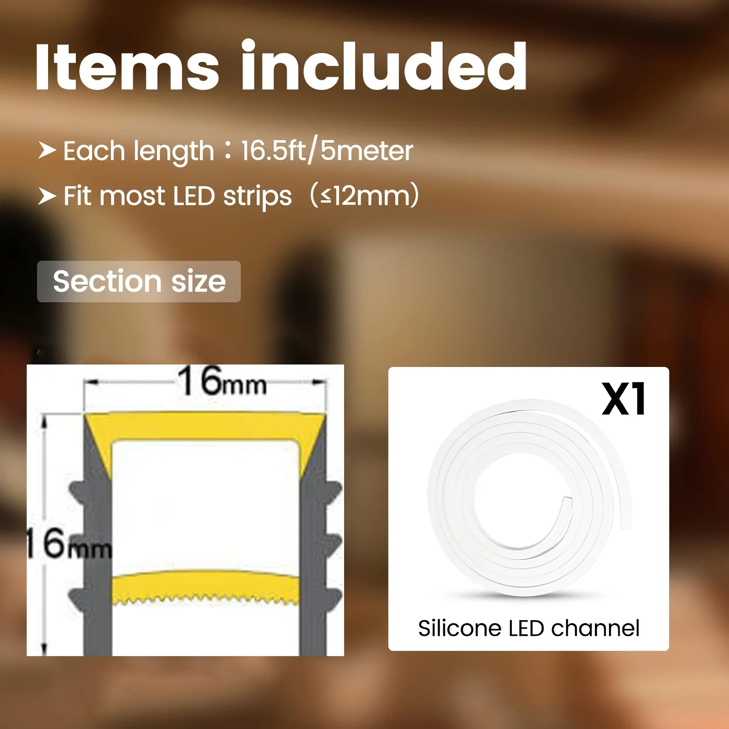 Trimless, Installation-Friendly Silicone LED Channel System with a Flexible, Recessed Diffuser; Compatible with 6–14mm LED Strip