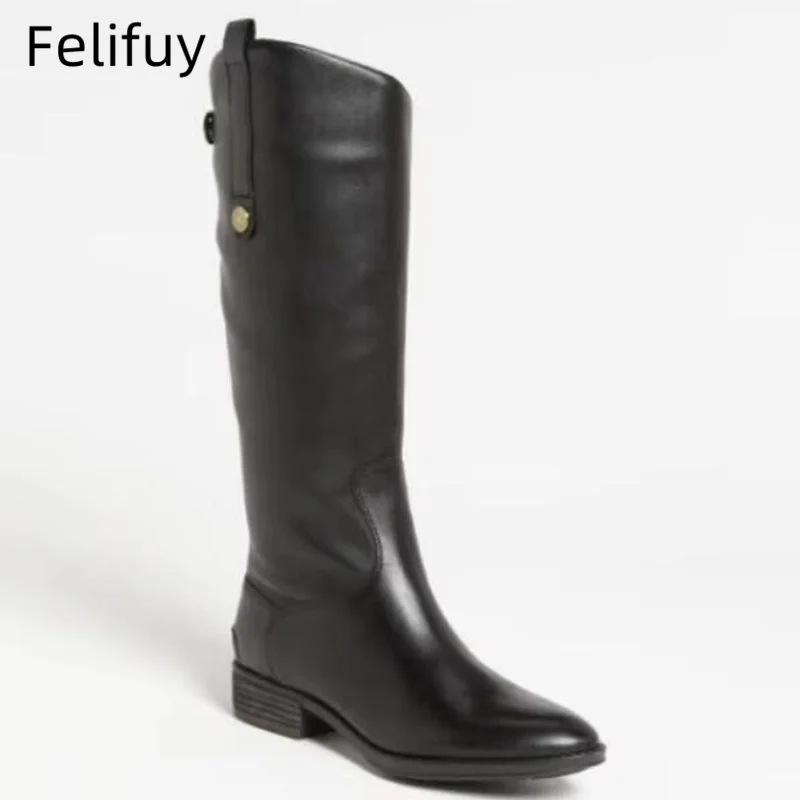 New European and American style personalized knee high boots for spring  autumn Fashionable British style men's leather shoes