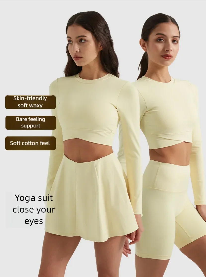 

Yoga wear cloud-like yoga set, tight-fitting, quick-drying and breathable gym clothes, anti-exposure running sport set