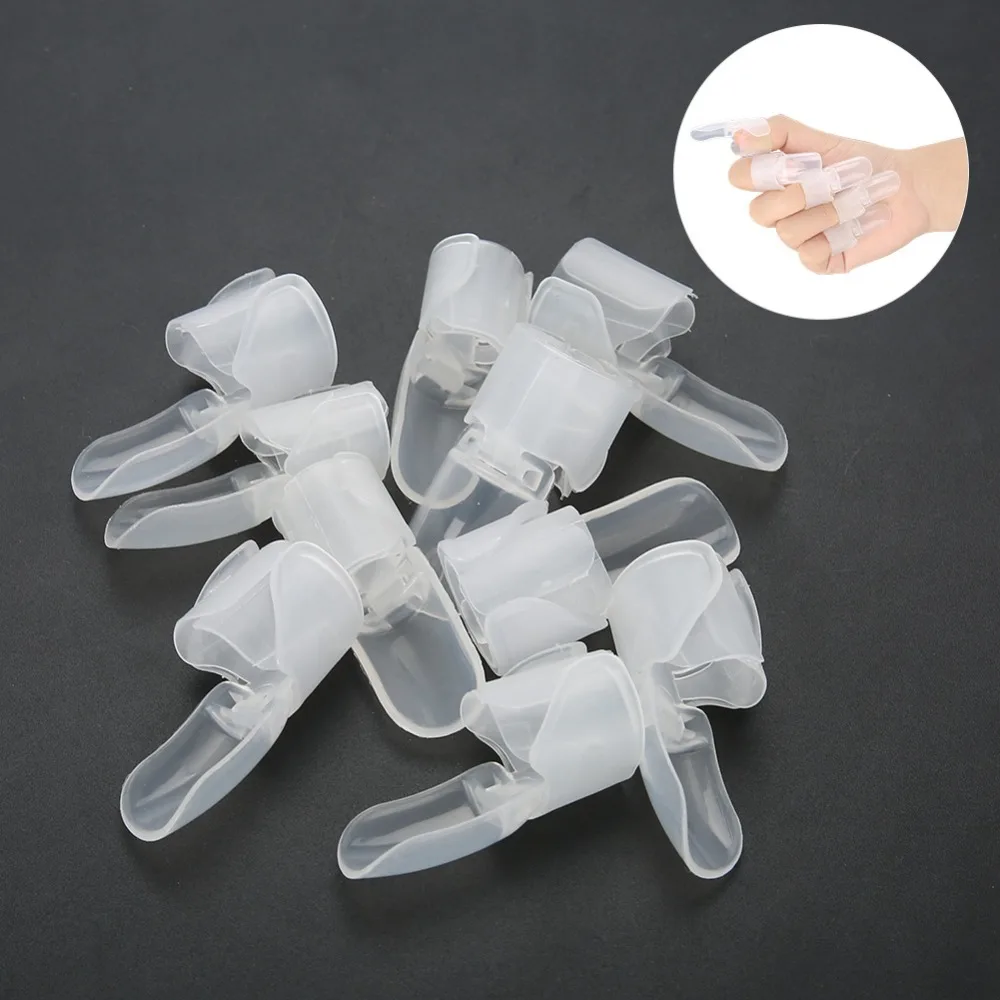 10PCS Anti Scratch Flexible Finger Nail Cover Dustproof Soft Elastic Nail Art Shield Rubber Nail Varnish Holder Salon Use