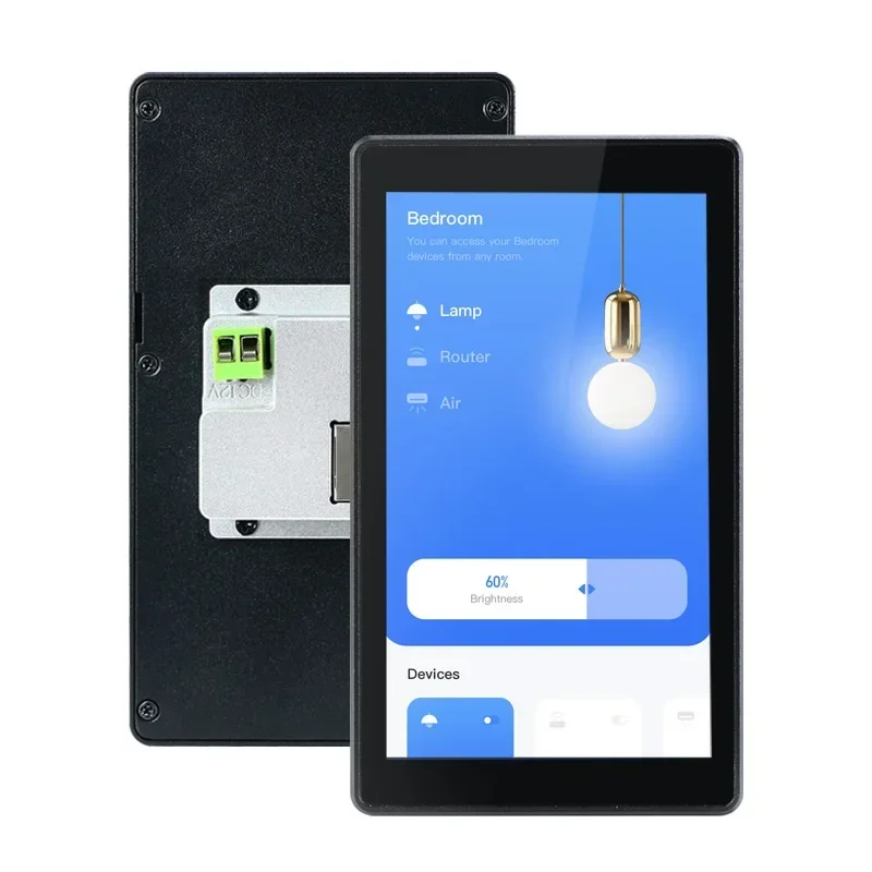 Wall mount black color 6 inch control panel with RS485 and POE
