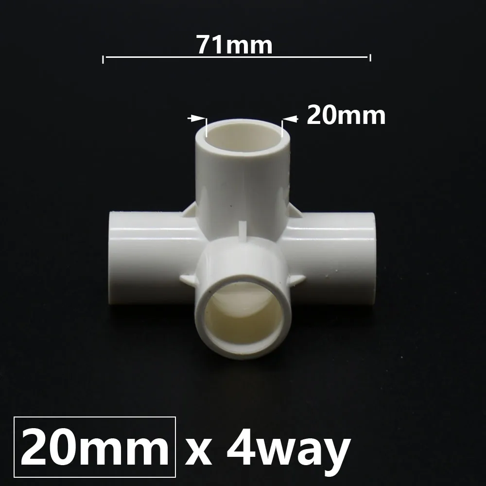 DN15 DN20 DN25 DN40 PVC Connector 20/25/32/50mm 3/4/5-way Three-Dimensional Water Supply Plastic Pipe Fittings