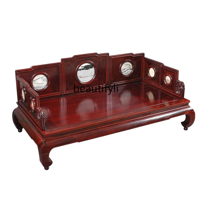 V Sandal Wood Zen Couch Sofa Bed Chinese Style Ming-Qing Period Solid Wood Arhat Bed