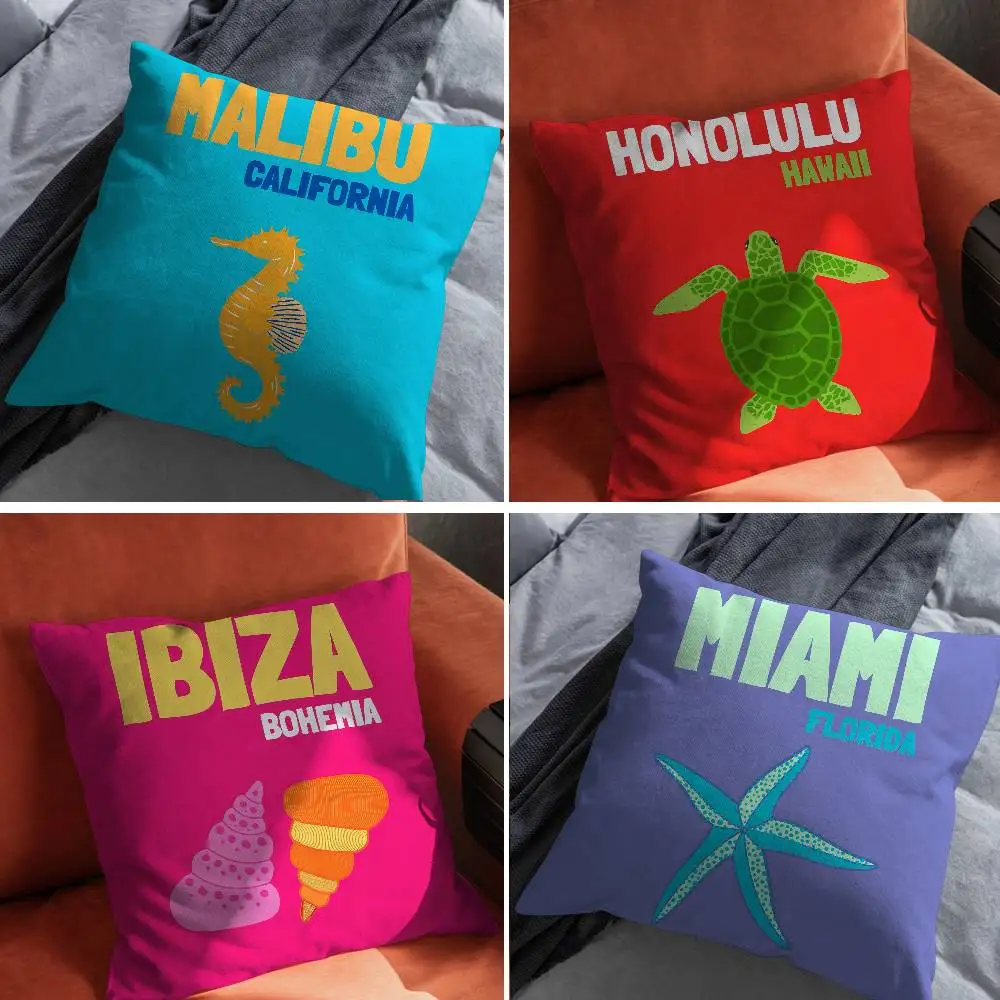 

Hand Drawn Marine Life Pillow Case For Car Pillows 60x60 Cushions Luxury Double sided Cover Home and Decoration Sofa 30x30