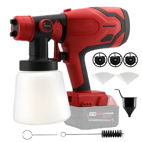 밀워키 배터리용 전기 스프레이건, 가정용 컴팩트 페인트 분무기, 고출력 분무, 모양 조절 가능한 에어브러시, 800ml  Best5