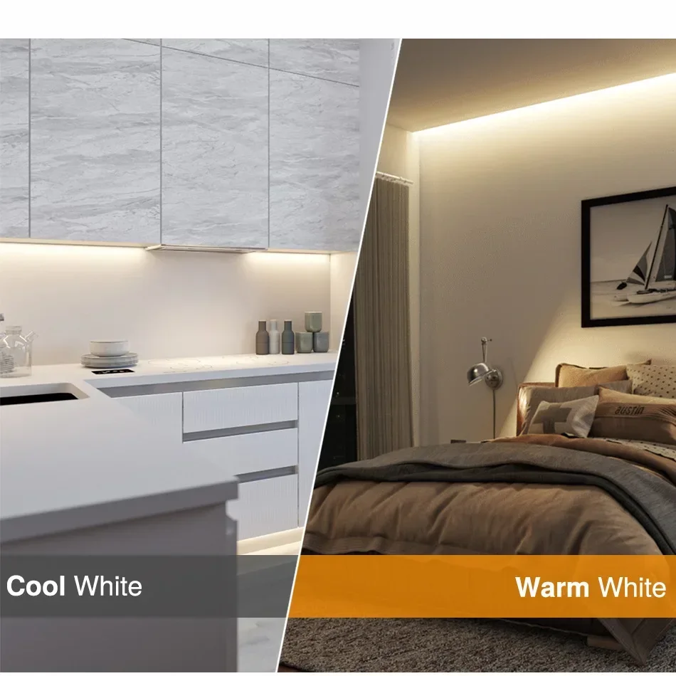 USB Motion Sensor COB Led Light Strip Auto ON/OFF Warmwhite Dammable Remote Control for Cabinet Wardrobe Kitchen Stair Backlight