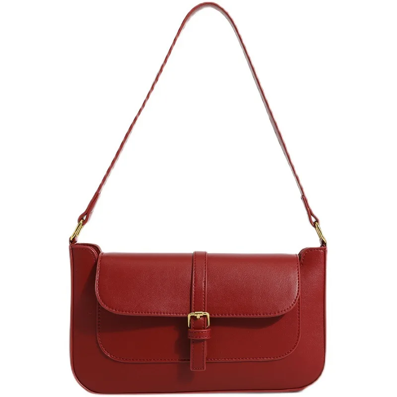 Imagem -06 - Retro Red Underarm Bolsa de Ombro para Mulheres Moda Simples Designer de Luxo Marca Crossbody Bolsas para Mulher Casual Bolsa Versátil