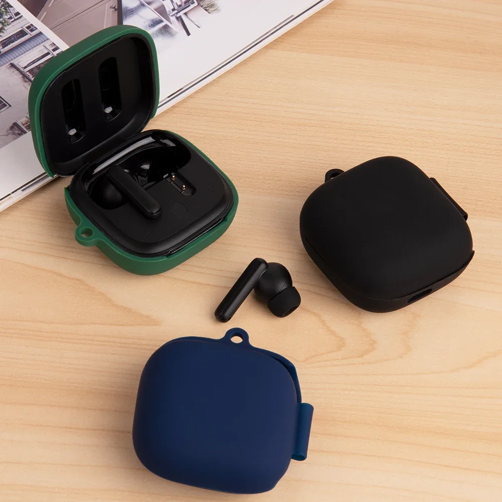 Funda de silicona para QCY T13ANC, cubierta suave para QCY T13, funda protectora para auriculares QCY T13X, funda con gancho a prueba de polvo