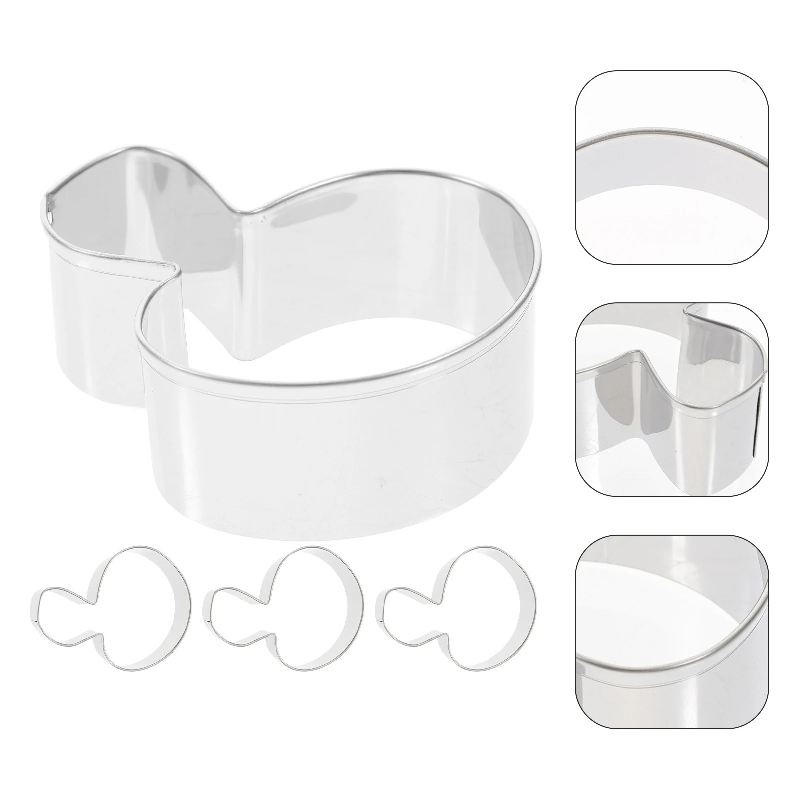 

4Pcs Stainless Steel Cookie Cutters Mushroom Shaped Biscuit Molds for Baking Creative Fondant Cutter Mold Practical