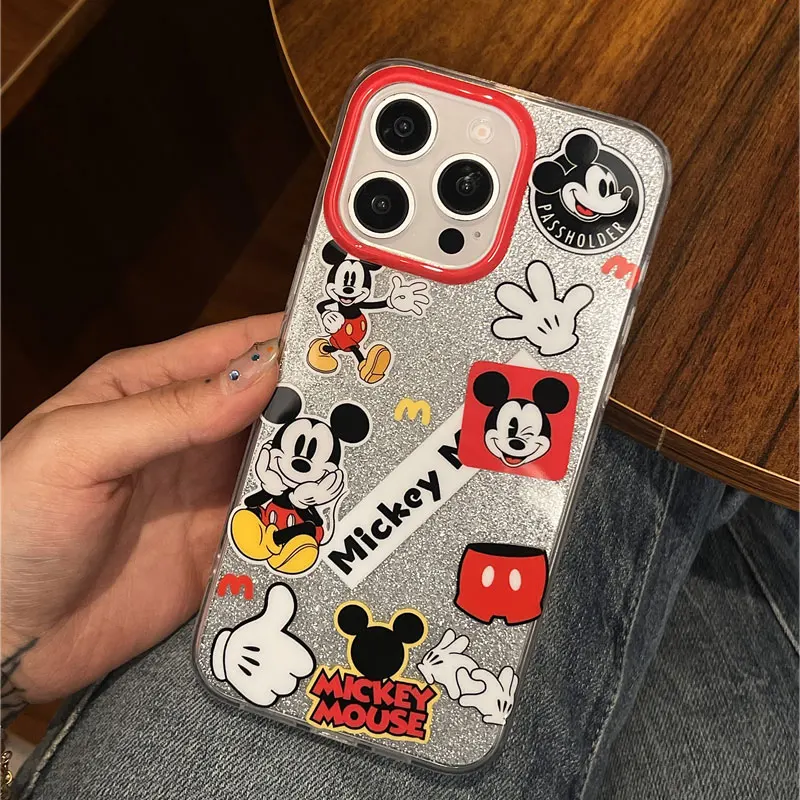 Disney Mickey Minnie Mouse Kawaii Bow Phone Case For iPhone 16 14 12 13 11 15 Pro Max XR XS MAX 7 8Plus MINI Y2K