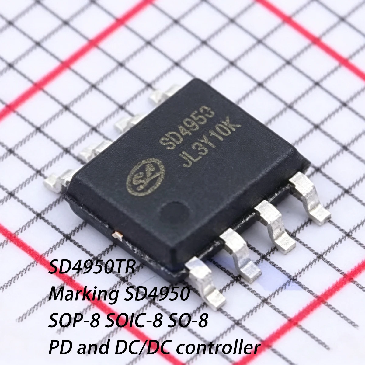 10PCS SD4950TR Marking SD4950 SOP-8 SOIC-8 IEEE 802.3AF 960mA 0.96A 160~200kHz 36V~72V NEW Original IC chip PD DC/DC controller