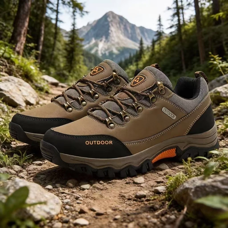 Outdoor Waterproof Mens Hiking Shoes Non-slip Wear-resistant Trail Trekking Sneakers All-terrain Mountain Climbing Shoes for Men